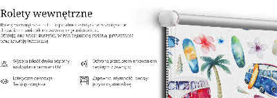 Rolgordijn verduisterend Hawaïaanse auto's en palmbomen