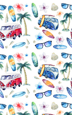 Rolgordijn verduisterend Hawaïaanse auto's en palmbomen