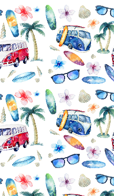 Rolgordijn verduisterend Hawaïaanse auto's en palmbomen