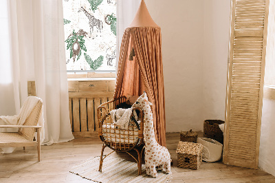 Rolgordijn voor het raam Giraffen, olifanten en bladeren
