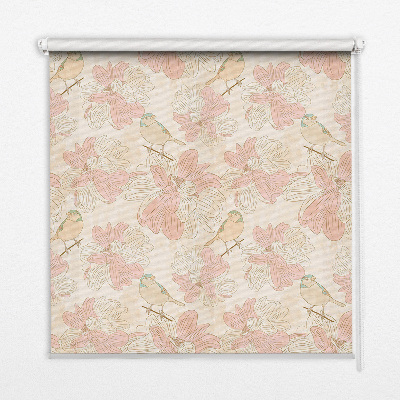 Rolgordijn verduisterend Vogels tussen de bloemen