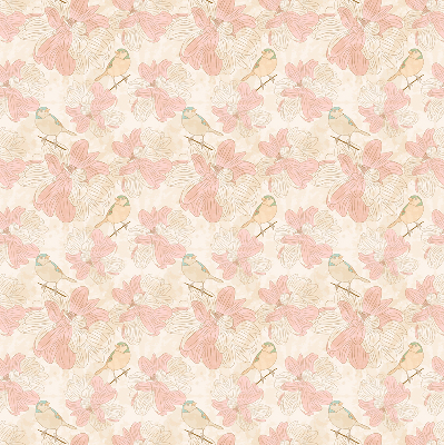 Rolgordijn verduisterend Vogels tussen de bloemen