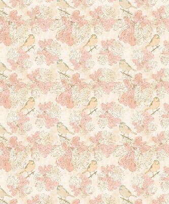 Rolgordijn verduisterend Vogels tussen de bloemen