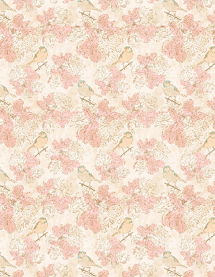 Rolgordijn verduisterend Vogels tussen de bloemen