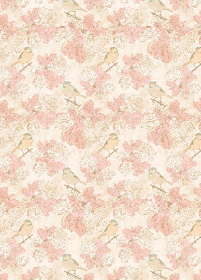 Rolgordijn verduisterend Vogels tussen de bloemen