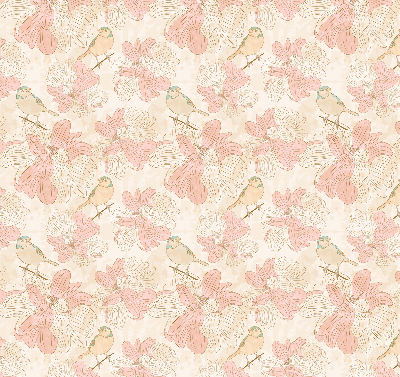 Rolgordijn verduisterend Vogels tussen de bloemen