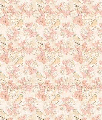 Rolgordijn verduisterend Vogels tussen de bloemen