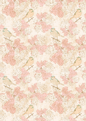 Rolgordijn verduisterend Vogels tussen de bloemen