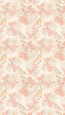 Rolgordijn verduisterend Vogels tussen de bloemen