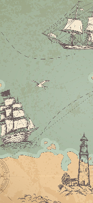 Rolgordijn voor het raam Oceaankaart