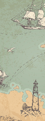 Rolgordijn voor het raam Oceaankaart