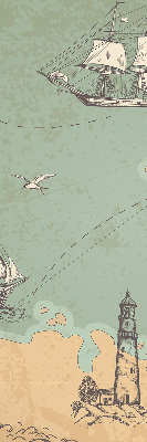 Rolgordijn voor het raam Oceaankaart