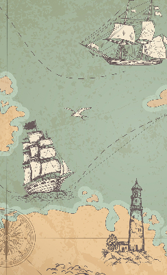 Rolgordijn voor het raam Oceaankaart