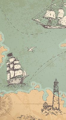 Rolgordijn voor het raam Oceaankaart