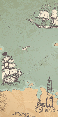 Rolgordijn voor het raam Oceaankaart