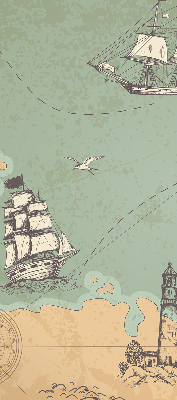 Rolgordijn voor het raam Oceaankaart