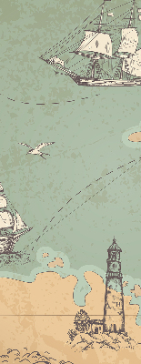 Rolgordijn voor het raam Oceaankaart