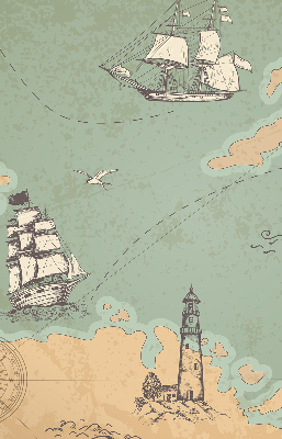 Rolgordijn voor het raam Oceaankaart