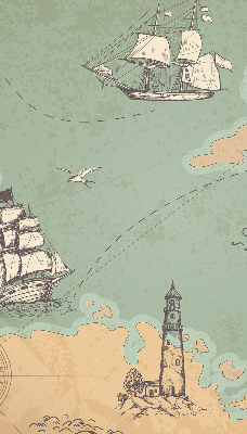 Rolgordijn voor het raam Oceaankaart