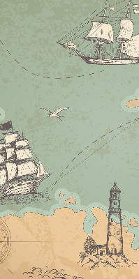 Rolgordijn voor het raam Oceaankaart