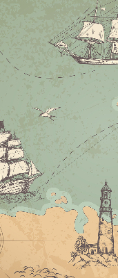 Rolgordijn voor het raam Oceaankaart