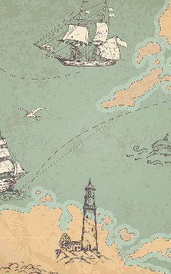 Rolgordijn voor het raam Oceaankaart