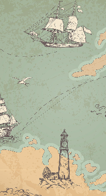 Rolgordijn voor het raam Oceaankaart