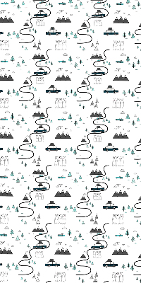 Rolgordijn voor het raam Bos- en bergpadpatroon