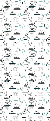 Rolgordijn voor het raam Bos- en bergpadpatroon