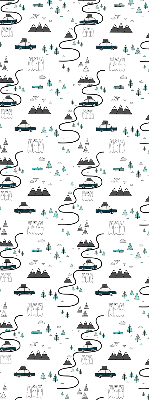 Rolgordijn voor het raam Bos- en bergpadpatroon