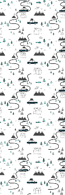 Rolgordijn voor het raam Bos- en bergpadpatroon