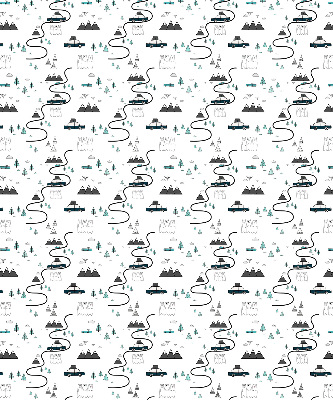 Rolgordijn voor het raam Bos- en bergpadpatroon