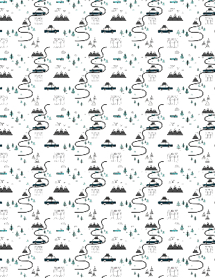 Rolgordijn voor het raam Bos- en bergpadpatroon