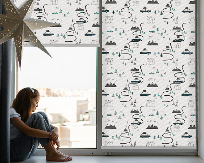 Rolgordijn voor het raam Bos- en bergpadpatroon