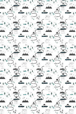 Rolgordijn voor het raam Bos- en bergpadpatroon