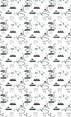 Rolgordijn voor het raam Bos- en bergpadpatroon