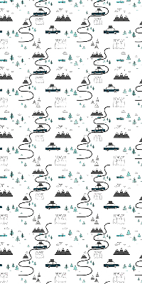 Rolgordijn voor het raam Bos- en bergpadpatroon