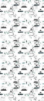 Rolgordijn voor het raam Bos- en bergpadpatroon