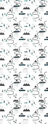 Rolgordijn voor het raam Bos- en bergpadpatroon