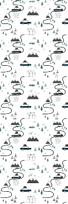 Rolgordijn voor het raam Bos- en bergpadpatroon