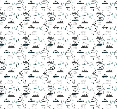 Rolgordijn voor het raam Bos- en bergpadpatroon