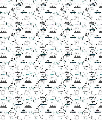 Rolgordijn voor het raam Bos- en bergpadpatroon