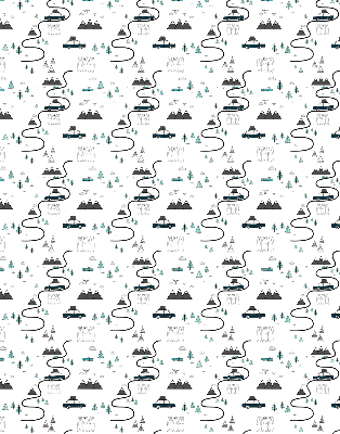 Rolgordijn voor het raam Bos- en bergpadpatroon