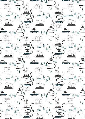 Rolgordijn voor het raam Bos- en bergpadpatroon