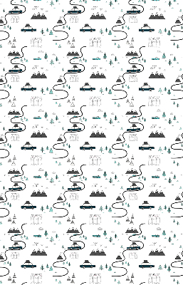 Rolgordijn voor het raam Bos- en bergpadpatroon