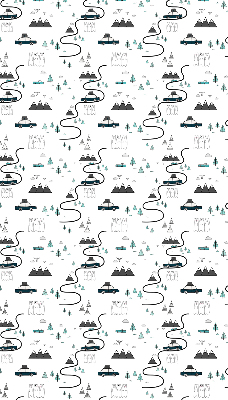 Rolgordijn voor het raam Bos- en bergpadpatroon