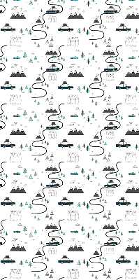 Rolgordijn voor het raam Bos- en bergpadpatroon