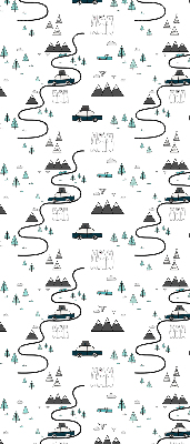 Rolgordijn voor het raam Bos- en bergpadpatroon