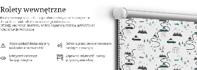 Rolgordijn voor het raam Bos- en bergpadpatroon