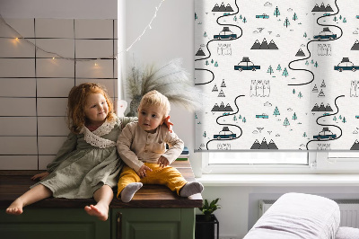 Rolgordijn voor het raam Bos- en bergpadpatroon